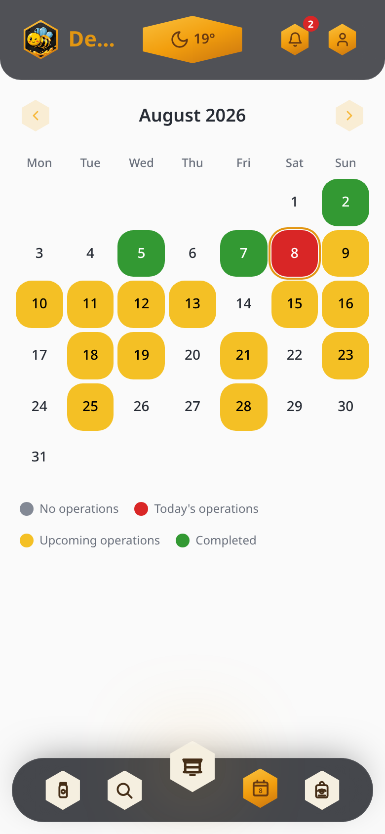 Bee Tracker Calendar